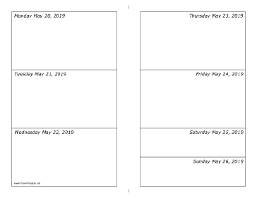 05/20/2019 Weekly Calendar-landscape Calendar
