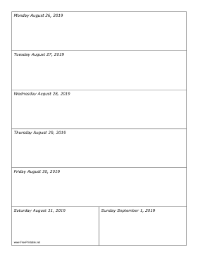 08/26/2019 Weekly Calendar-portrait Calendar
